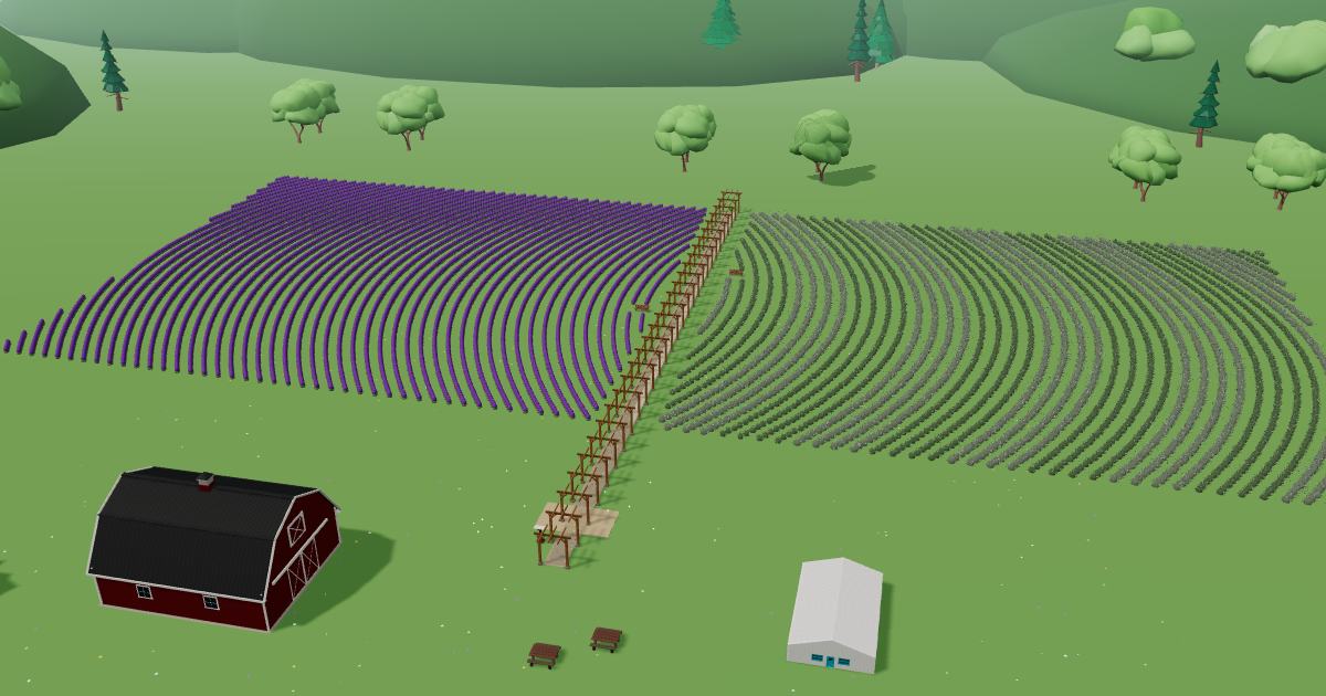 Lazy River Lavender in the Lavender Farm Simulator