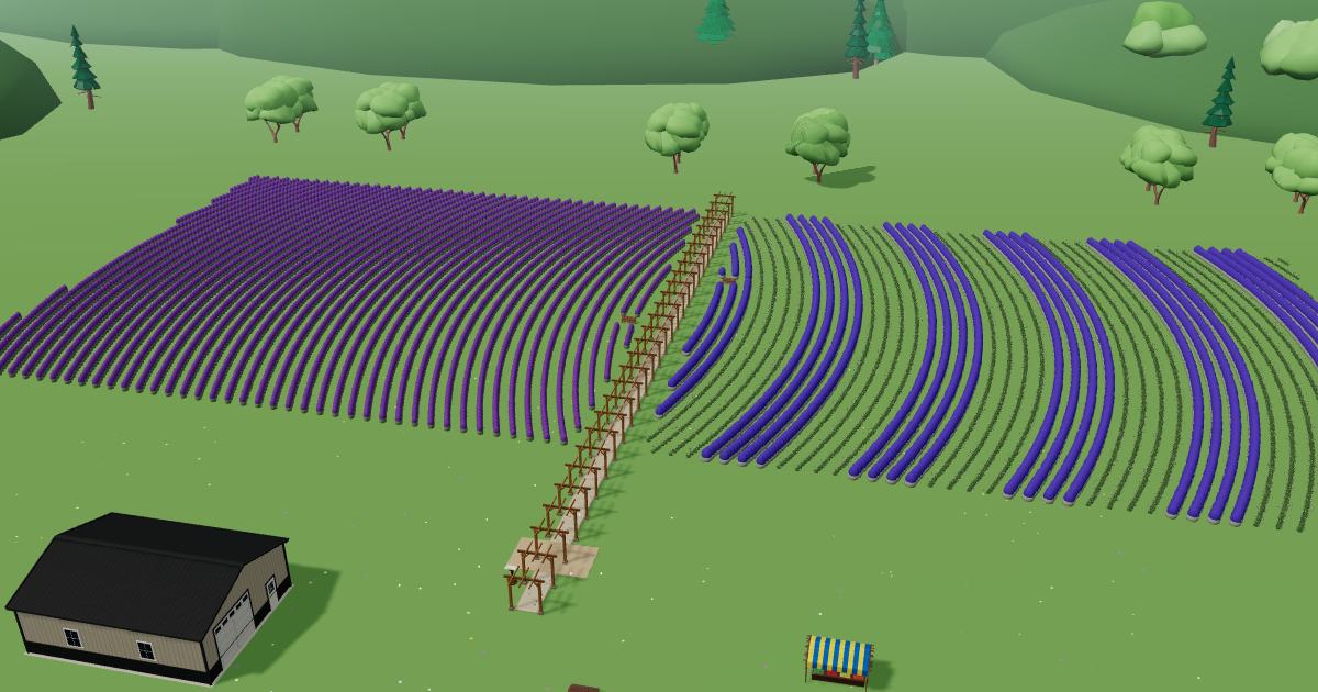 Leaning Tree Lavender Farm in the Lavender Farm Simulator