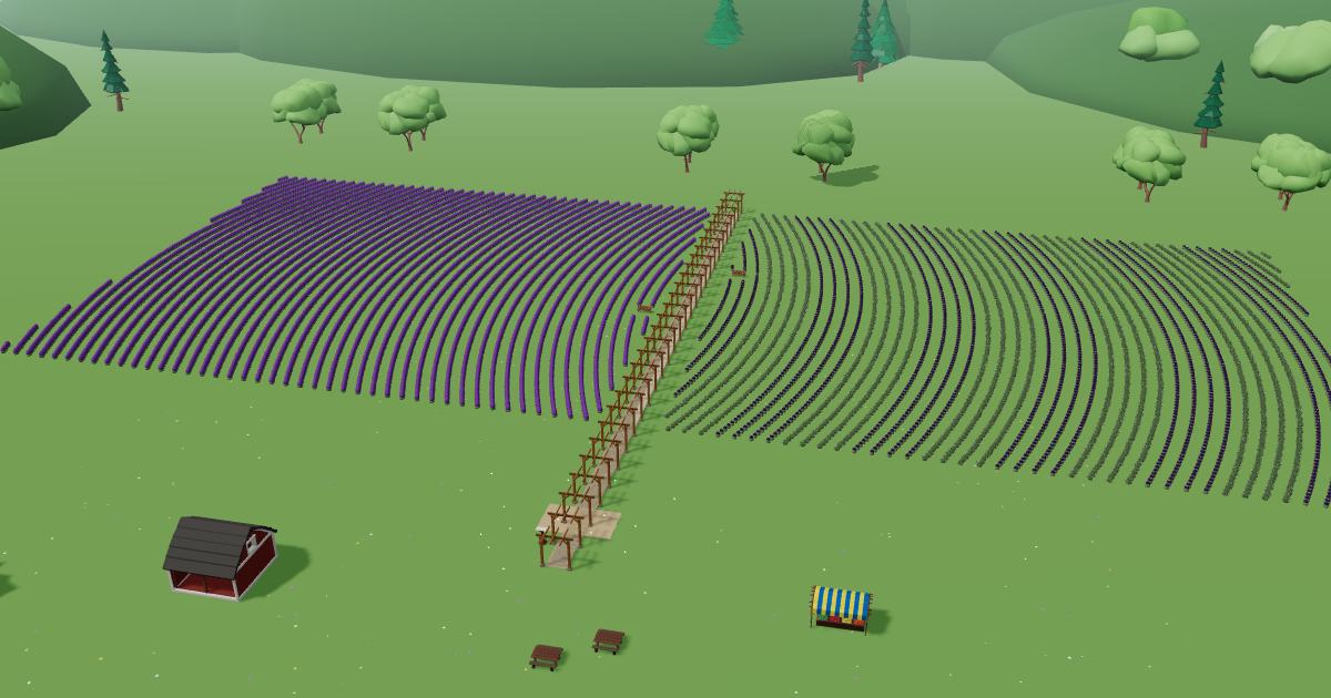 Long Row Lavender in the Lavender Farm Simulator
