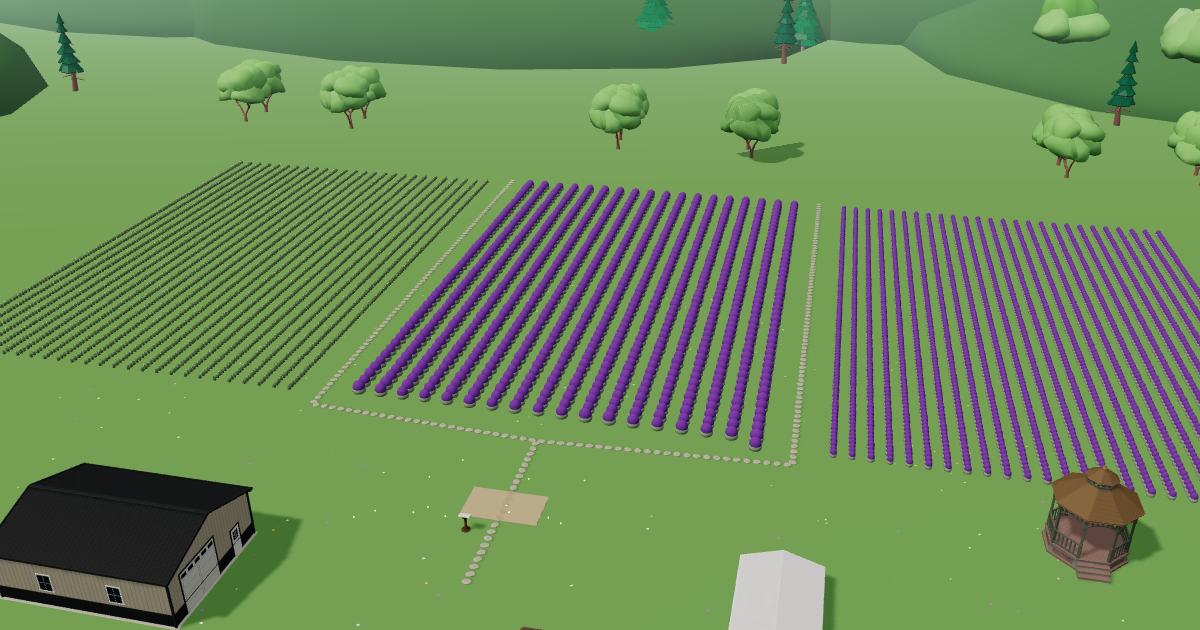 Round Barn Lavender in the Lavender Farm Simulator